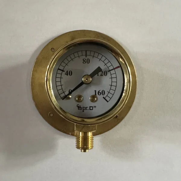 1 5/8" Diameter 0-160psi Pressure Gauge. Red lined at 120psi